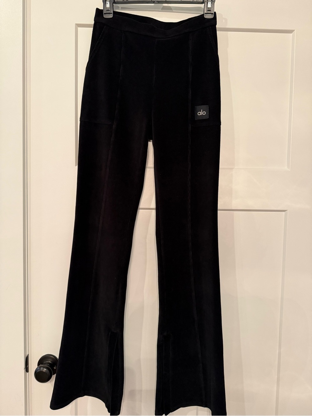 Alo Yoga Winter Break High Waist Flare Microcorduroy Pants Black Size Medium